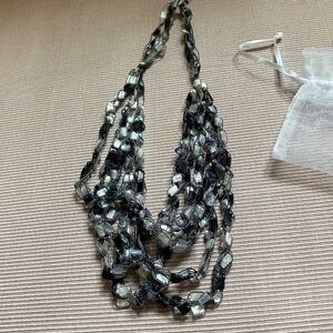 Crochet ribbon lace necklace